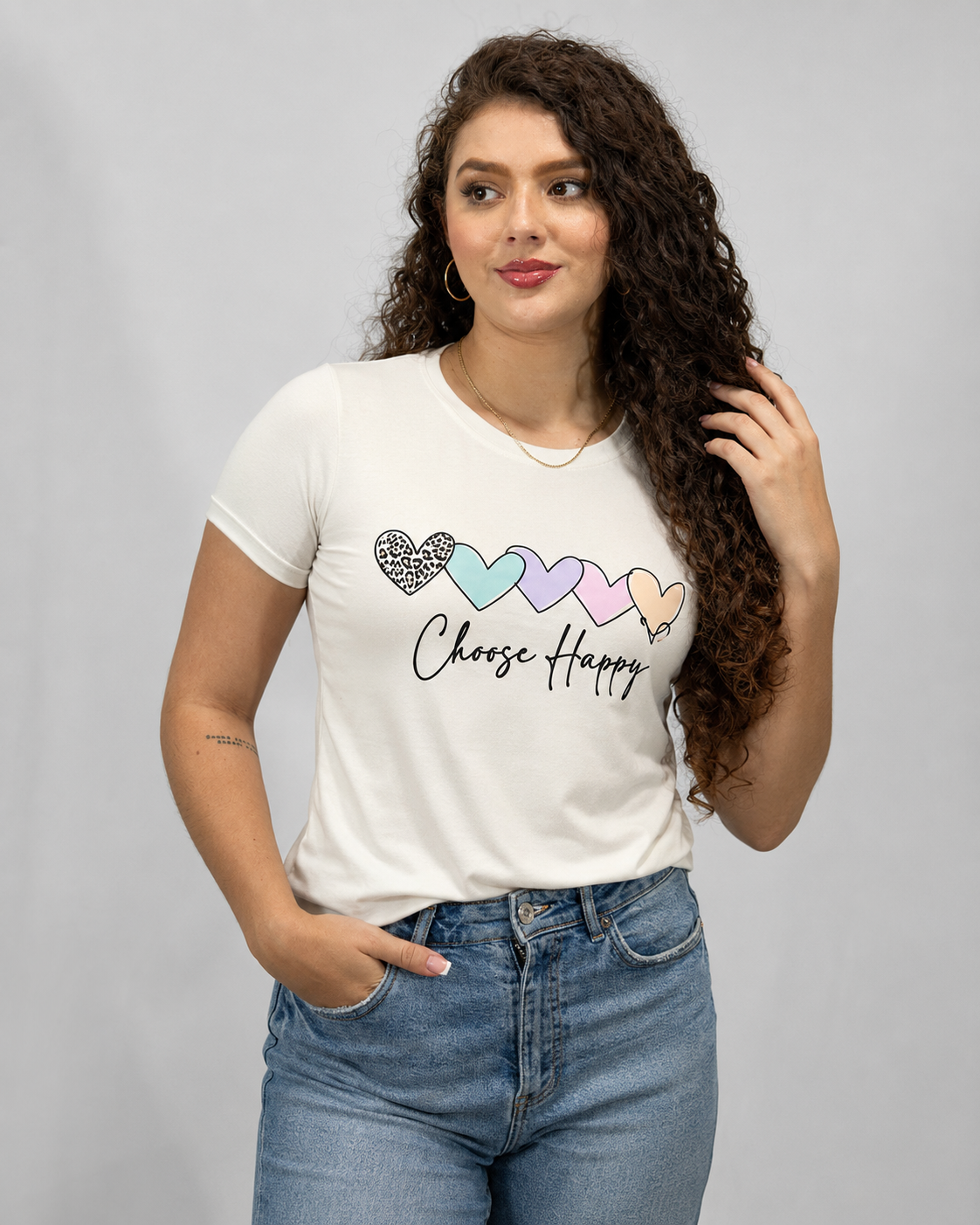 Camiseta Esencial Dama - Choose Happy