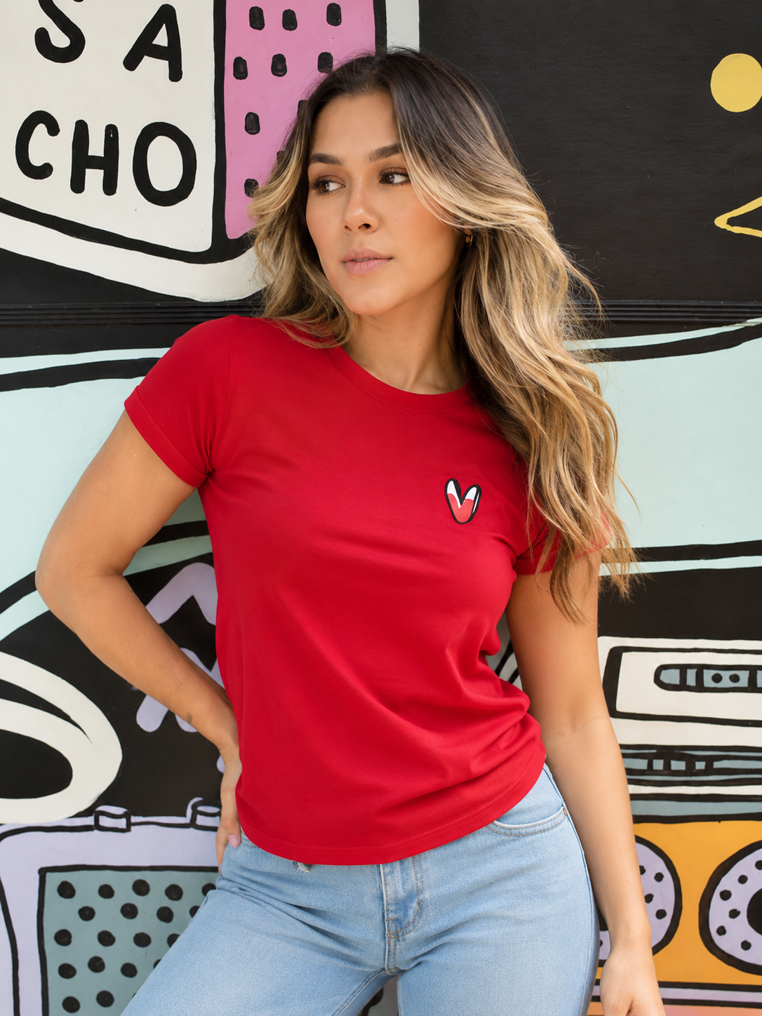 Camiseta Esencial Dama - Corazón Mini