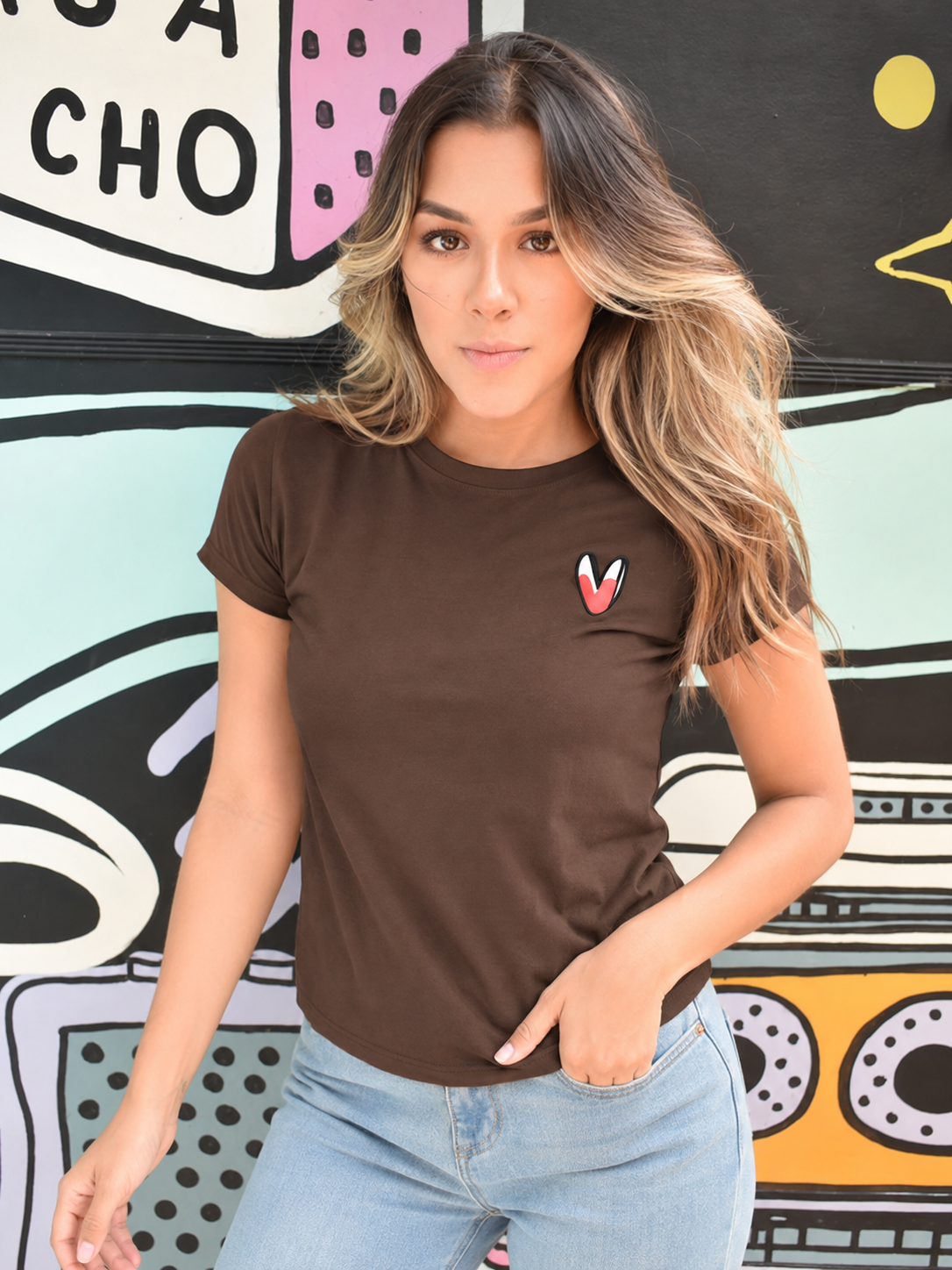 Camiseta Esencial Dama - Corazón Mini