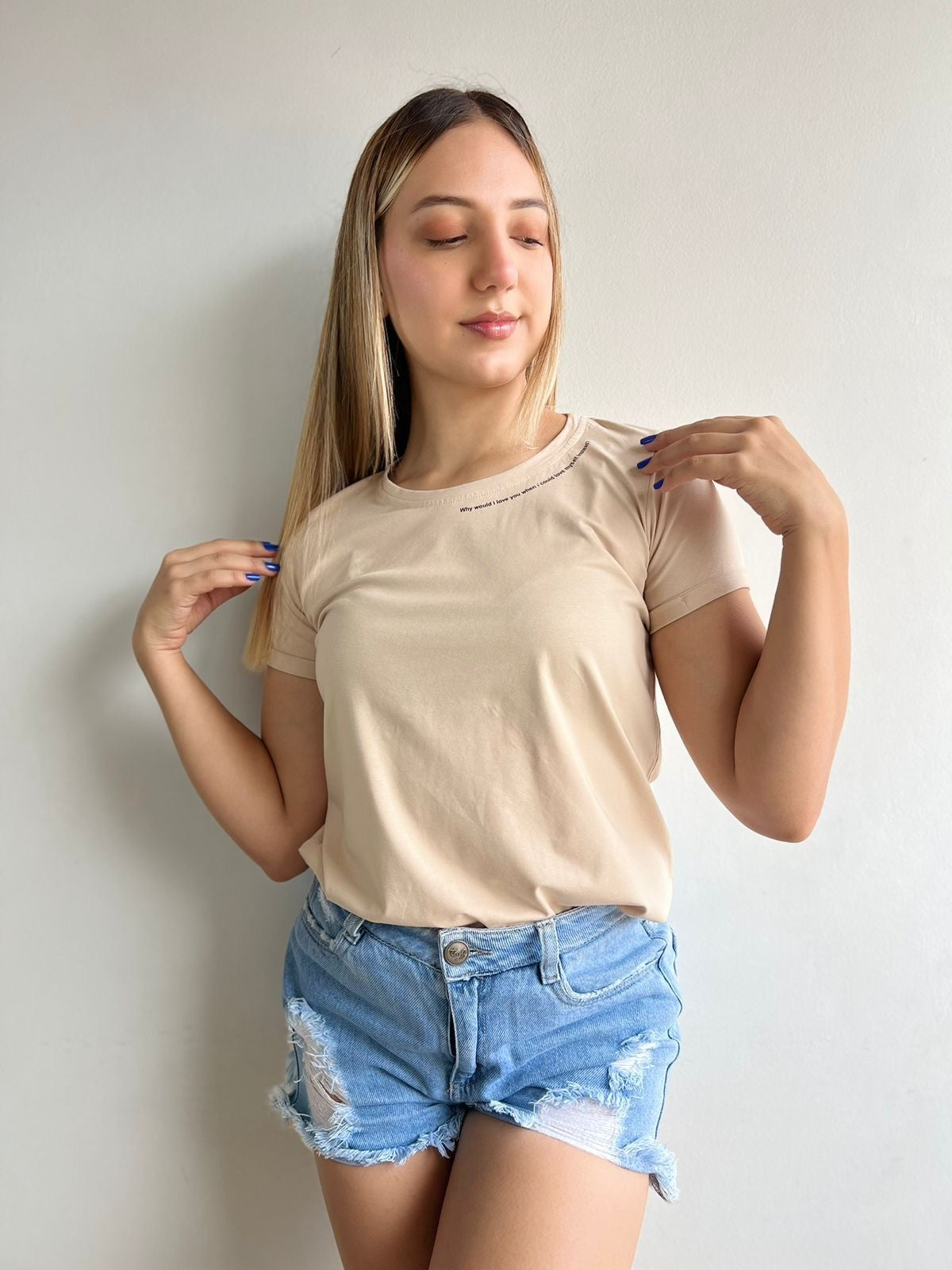 Camiseta Esencial Dama Aura - BASICTEX