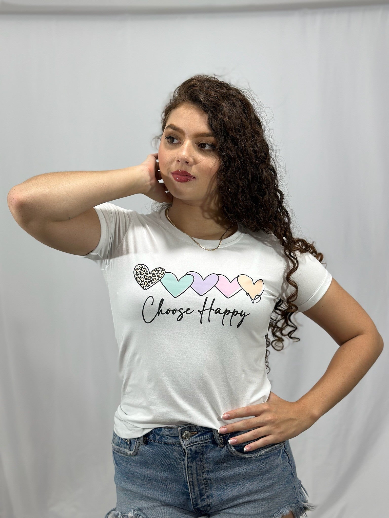 Camiseta Esencial Dama Choose Happy - BASICTEX