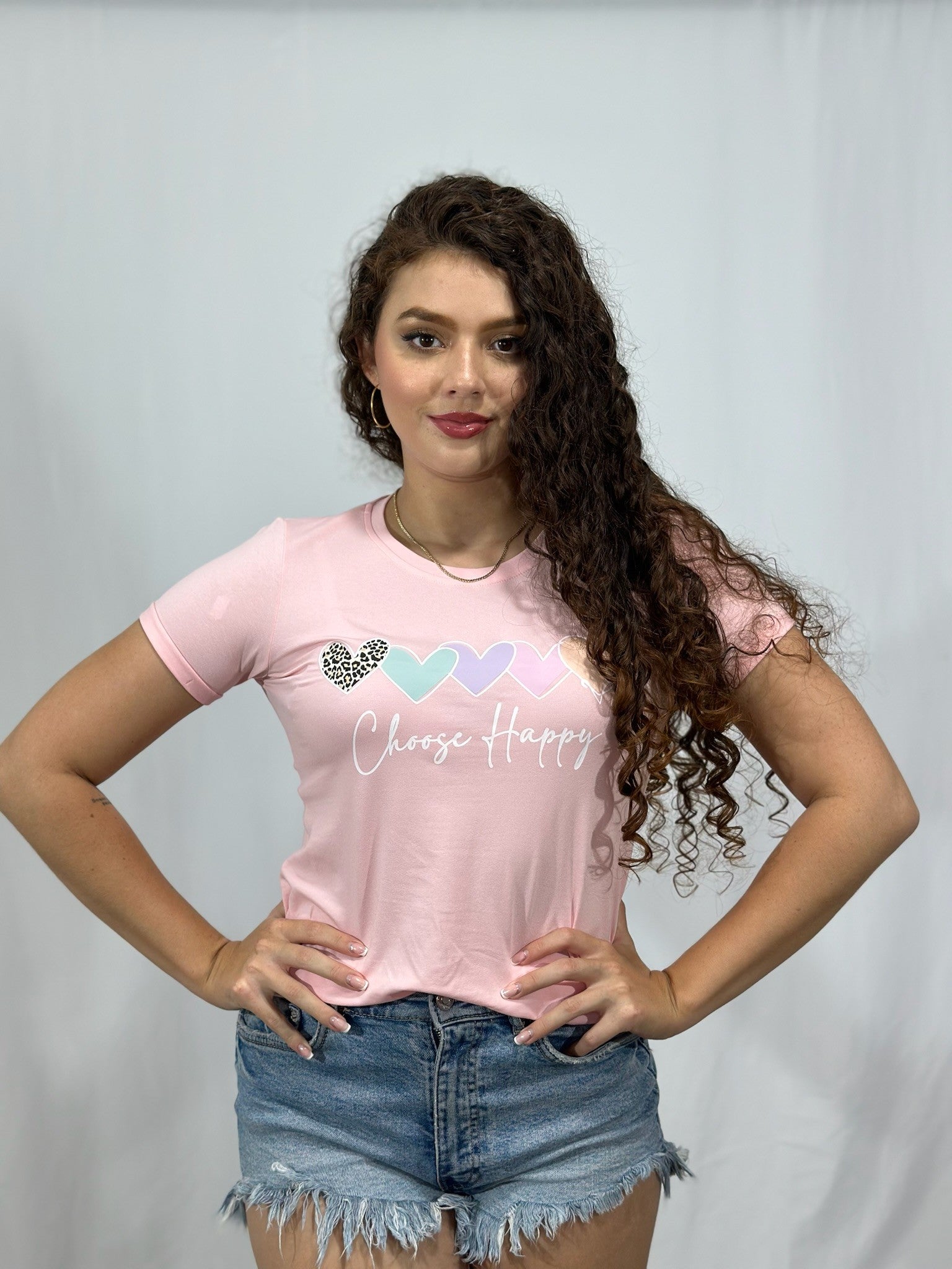 Camiseta Esencial Dama Choose Happy - BASICTEX