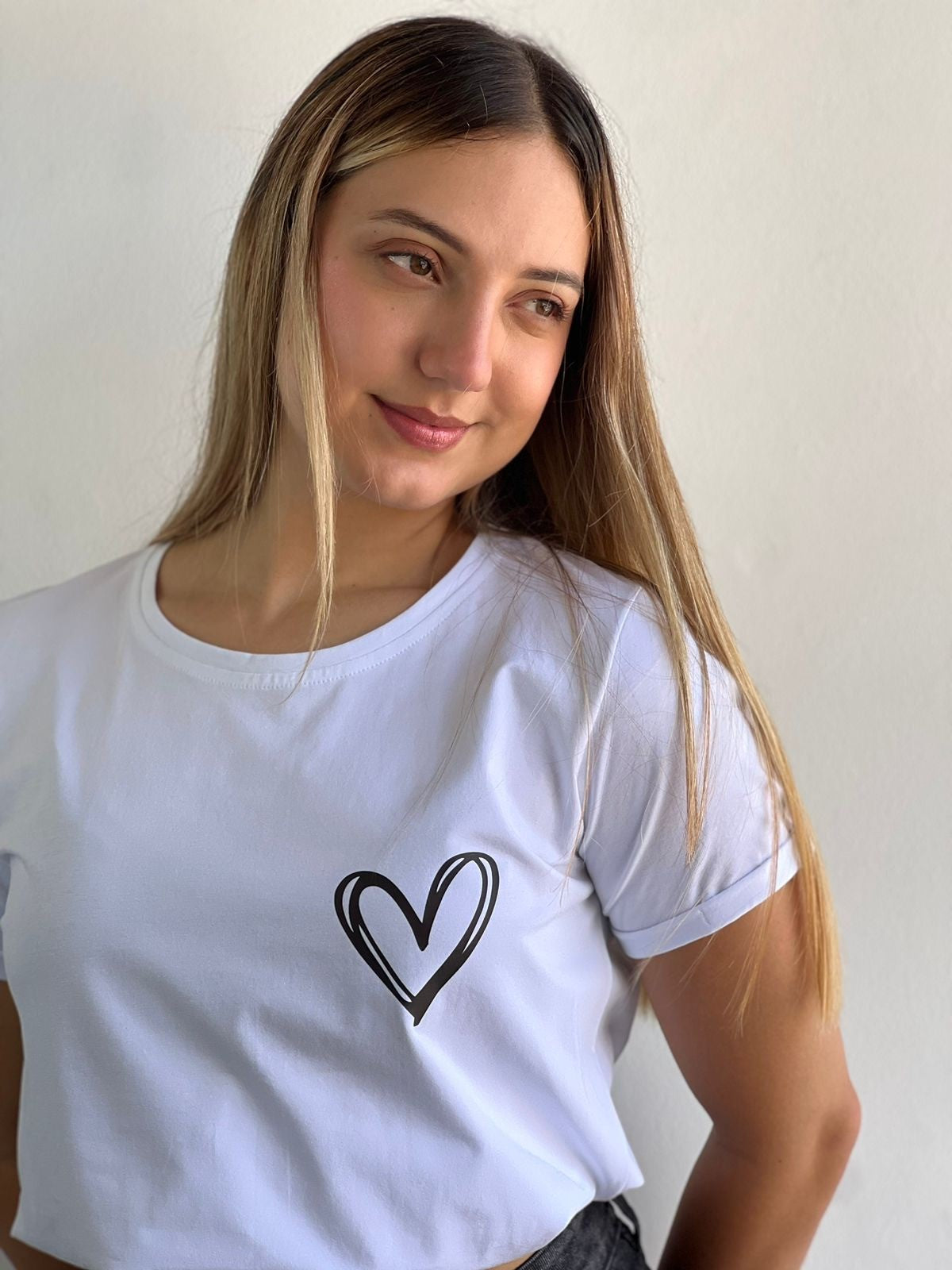 Camiseta Esencial Dama Heartline - BASICTEX