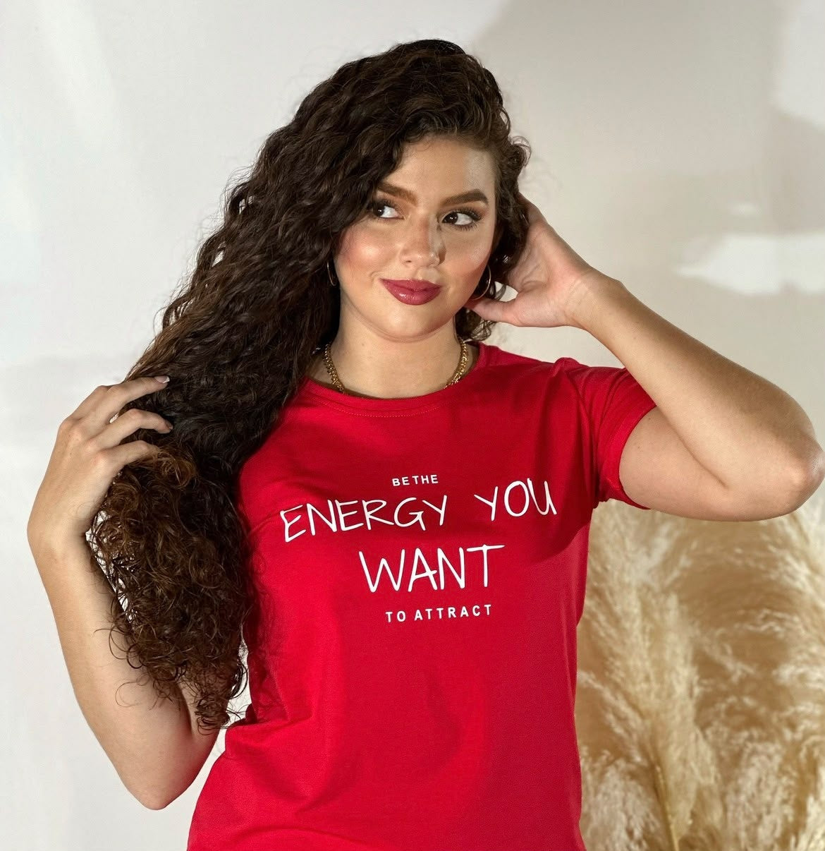 Camiseta Esencial Dama - Energy You Want color Rojo - Basictex